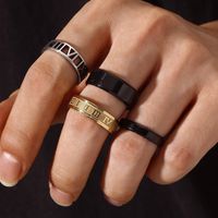 Men's Stainless Steel Roman Numeral Rings Set Of 4 main image 1