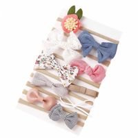 Children's 10-piece Handmade Fabric Bow Hair Tie Set sku image 1