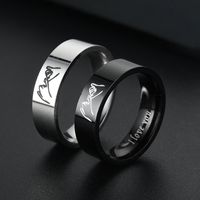Titanium Steel I Love You Hand In Hand Couple Ring Set sku image 1