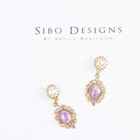 Retro Baroque Alloy Inlaid Diamond Zircon Pearl Stud Earrings main image 4