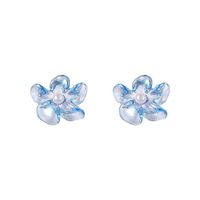 Boucles D'oreilles Simples En Forme De Fleur En Perles Acryliques En Trois Dimensions De Couleur Semi-transparente main image 5