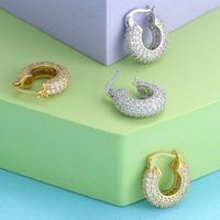 Fashion Geometric Plating Copper Artificial Gemstones Earrings main image 1