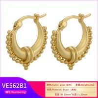New Style 18k Gold-plated Copper Geometric Circle Earrings main image 5
