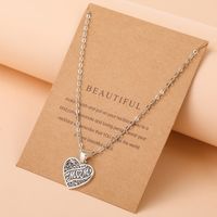 Fashion Retro Letters Mom Heart-shaped Alloy Necklace main image 1