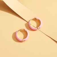 Wholesale Women's Geometric Circle Drop Oil Candy Color Copper Ear Buckle sku image 4