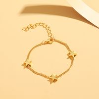 Fashion Simple Star  Five-pointed Star Copper Bracelet sku image 2