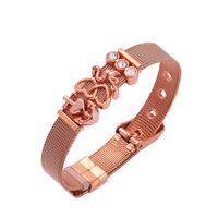 Real Gold Electroplated Strap Anchor Flamingo Stainless Steel Bracelet sku image 3