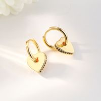 New High-end Gold Love Zircon Earrings Light Luxury European And American Retro Metal Ear Clips Design Trend Earrings sku image 2