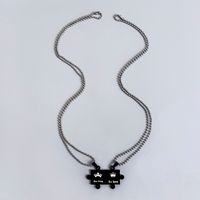 Punk King And Queen Puzzle Stainless Steel Beads Chain Necklace main image 5