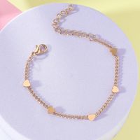 Simple Fashion Glossy Heart Geometric Chain Alloy Bracelet main image 1