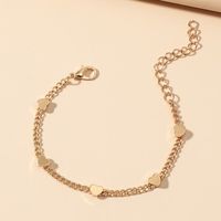 Simple Fashion Glossy Heart Geometric Chain Alloy Bracelet sku image 1