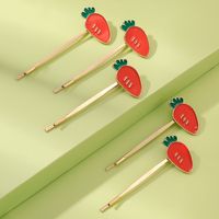 5 Piece Classic Creative Cute Carrot Lady One Word Clip Hair Clip Set main image 1