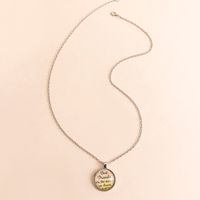 Fashion Good Friend Luminous Lettering Round Pendent Alloy Necklace main image 3