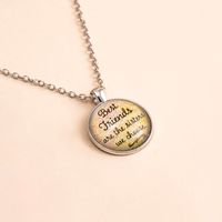 Fashion Good Friend Luminous Lettering Round Pendent Alloy Necklace main image 5