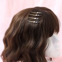 4-piece Classic Women&#39;s Heart Rhinestone Side Clip Slip-on Hair Clip Set main image 5