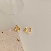 Small And Exquisite Small Earrings Niche Design Cold Wind Bow Earrings Earrings 2022 New sku image 1