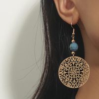 Fashion Jewelry Disc Cutout Beads Alloy Earrings sku image 2