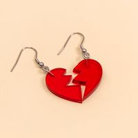 Simple Style Heart Arylic Drop Earrings main image 4