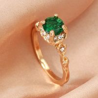 Fashion Geometric Rhinestone Crystal Gemstone Inlaid Alloy Ring main image 5