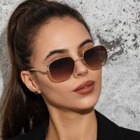 New Small Frame Square Metal Hollow Sunglasses main image 3
