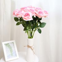 Simulation Single Wool Cloth Rose Wedding Decoration Artificial Flower main image 5