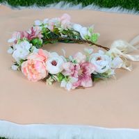 New Handmade Fabric Spring Corolla Bride Photo Simulation Flower Plant Headband main image 5