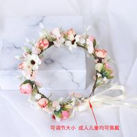 Fashion Bride Sweet Wreath Simulation Rose Flower Wedding Headwear Wholesale main image 5