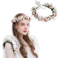 Fashion Bride Sweet Wreath Simulation Rose Flower Wedding Headwear Wholesale main image 6