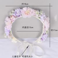 Wholesale Children's Wreath Headwear Handmade Simulation Flowers Headwear main image 3