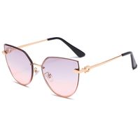 New Ladies Large Frame Cat Eye Gradient Sunglasses sku image 3