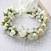 Fashion Bride Sweet Wreath Simulation Rose Flower Wedding Headwear Wholesale sku image 2
