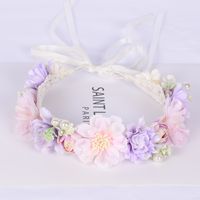 Wholesale Children's Wreath Headwear Handmade Simulation Flowers Headwear sku image 1