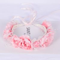 Wholesale Children's Wreath Headwear Handmade Simulation Flowers Headwear sku image 4