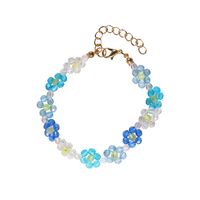 Conjunto De Pulsera De Collar De Flores De Cristal Tejido A Mano De Verano sku image 3