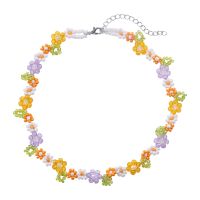 Fashion Simple Color Crystal Flower Resin Necklace Bracelet sku image 2