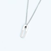 New Stainless Steel Paper Clip Pendant U-shaped Inlaid Zircon 18k Gold Plated Necklace sku image 1