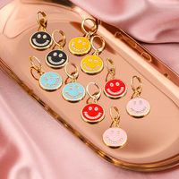 Fashion Creative New Multi-color Dripping Smiley Face Alloy Earrings sku image 5