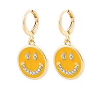 Fashion Creative New Multi-color Dripping Smiley Face Alloy Earrings sku image 1