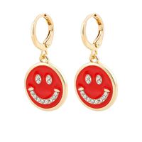 Fashion Creative New Multi-color Dripping Smiley Face Alloy Earrings sku image 6