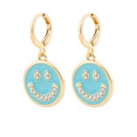 Fashion Creative New Multi-color Dripping Smiley Face Alloy Earrings sku image 3