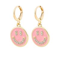 Fashion Creative New Multi-color Dripping Smiley Face Alloy Earrings sku image 4