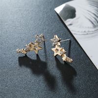 Simple Fashion Zircon Star Ear Clip Geometric Diamond Metal Earrings Wholesale sku image 1