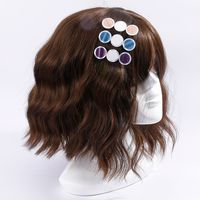 طقم مشابك شعر مستدير متعدد الألوان من 3 قطع بسيط main image 5
