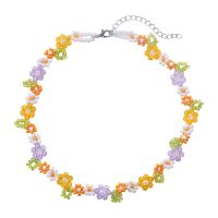 Fashion Simple Color Crystal Flower Resin Necklace Bracelet main image 4
