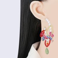 New Pearl Crystal Creative Bohemian Alloy Stud Earrings Simple Fashion main image 3