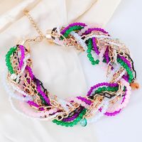 New Bohemian Contrast Color Beaded Bracelet Necklace main image 6