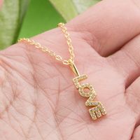Simple Letter Love Pendant Copper 18k Gold-plated Inlaid Zircon Necklace Mother's Day Gift main image 1