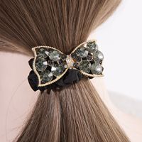 Fashion Retro Rhinestone Bow Hair Ring Head Rope Hair Accessories main image 4