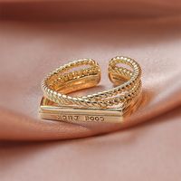 Frosty Wind Fashion Trend Metal Texture Cross Open Ring For Women main image 1