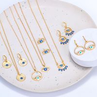 New Fashion Oil Dripping Devil's Eye Pendant Necklace Earrings main image 1